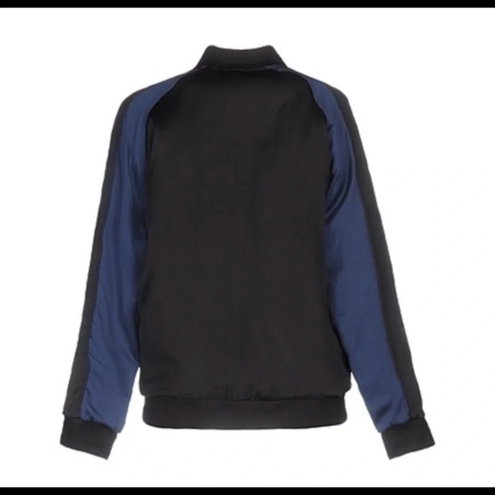 Ragdoll Black and Navy Silk Bomber Jacket Size Small